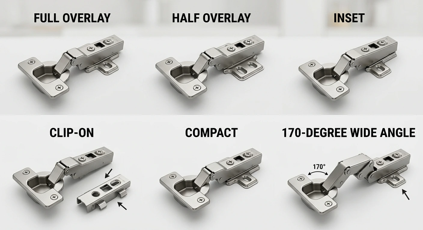 types of soft-close auto hinges for cabinets